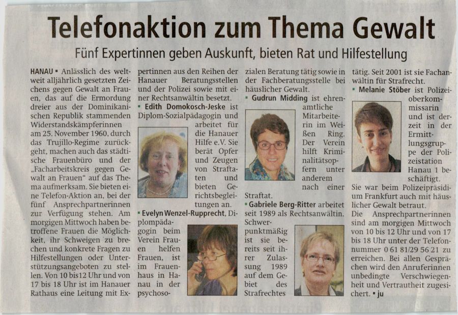 Hanauer Anzeiger Telefonaktion 29.11.2016