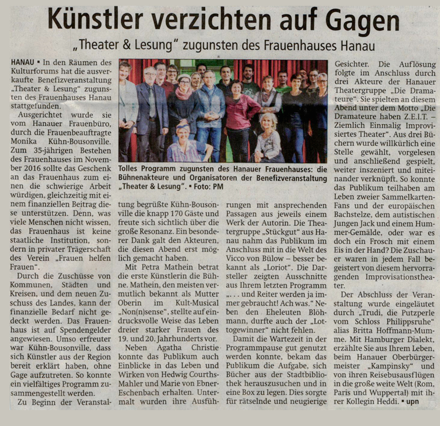 Hanauer Anzeiger Benefiz 27.01.2017