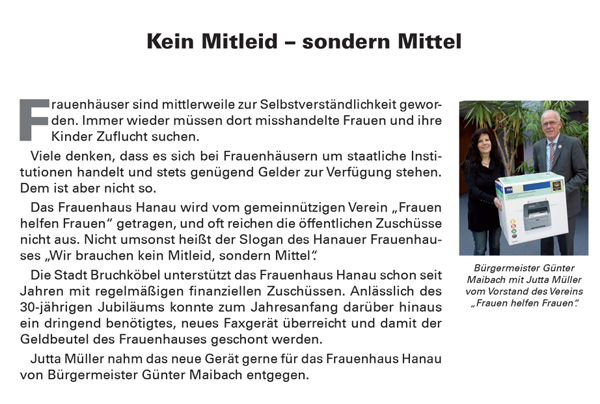 Stadtinfo Bruchköbel Spende Fax 01.03.2017