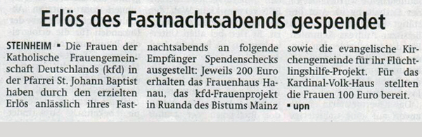 Hanauer Anzeiger Spende Kfz 17.03.2017