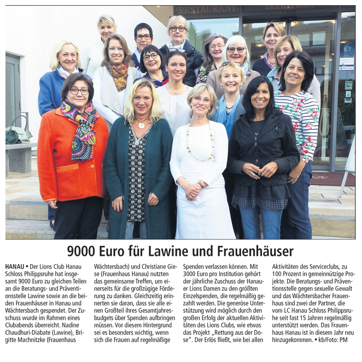 Hanauer Anzeiger Spendenübergabe Lions Schloss Philippsruhe 02.06.2017