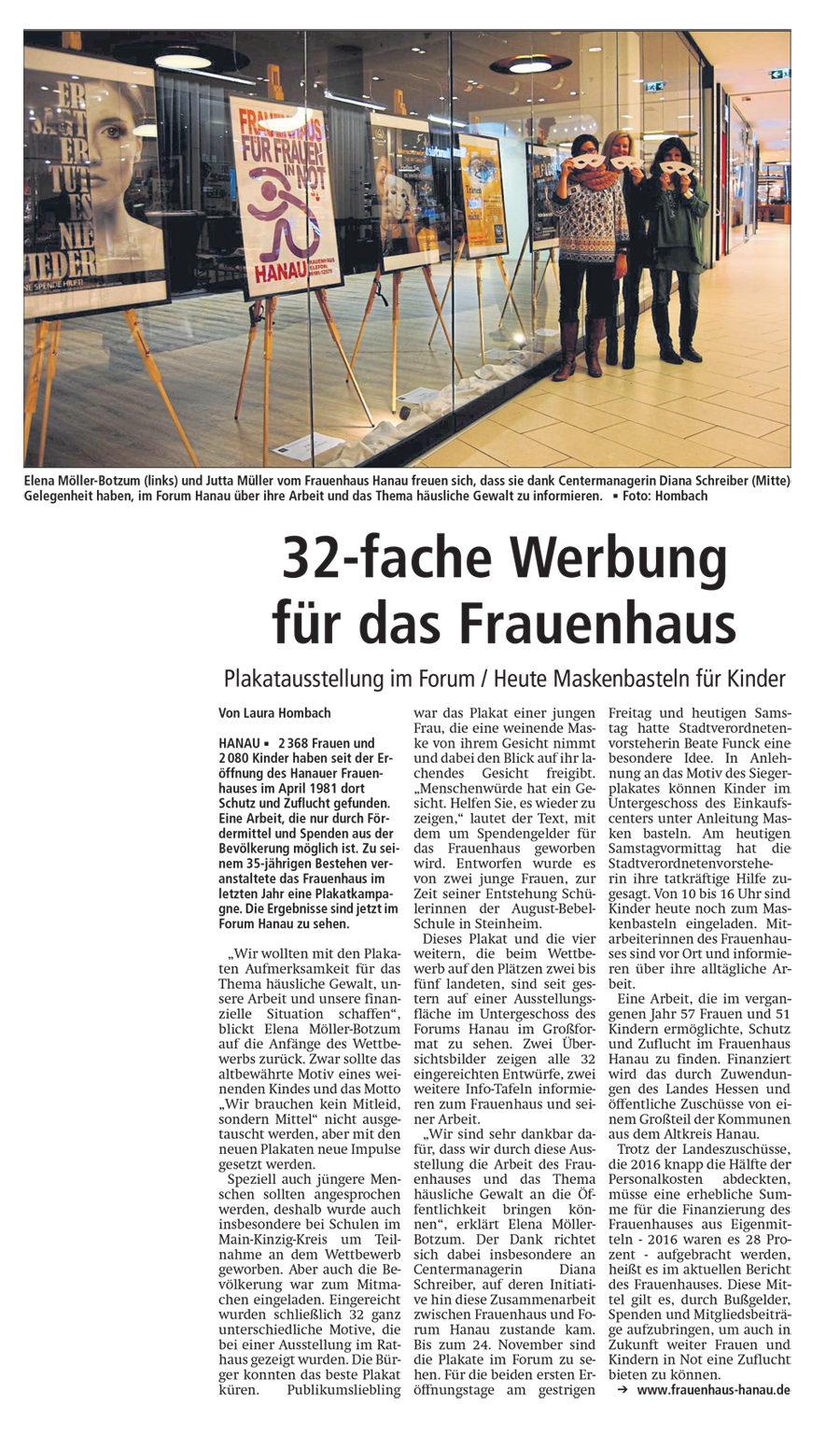 28.10.2017 HANAU POST Masken Bastel Aktion