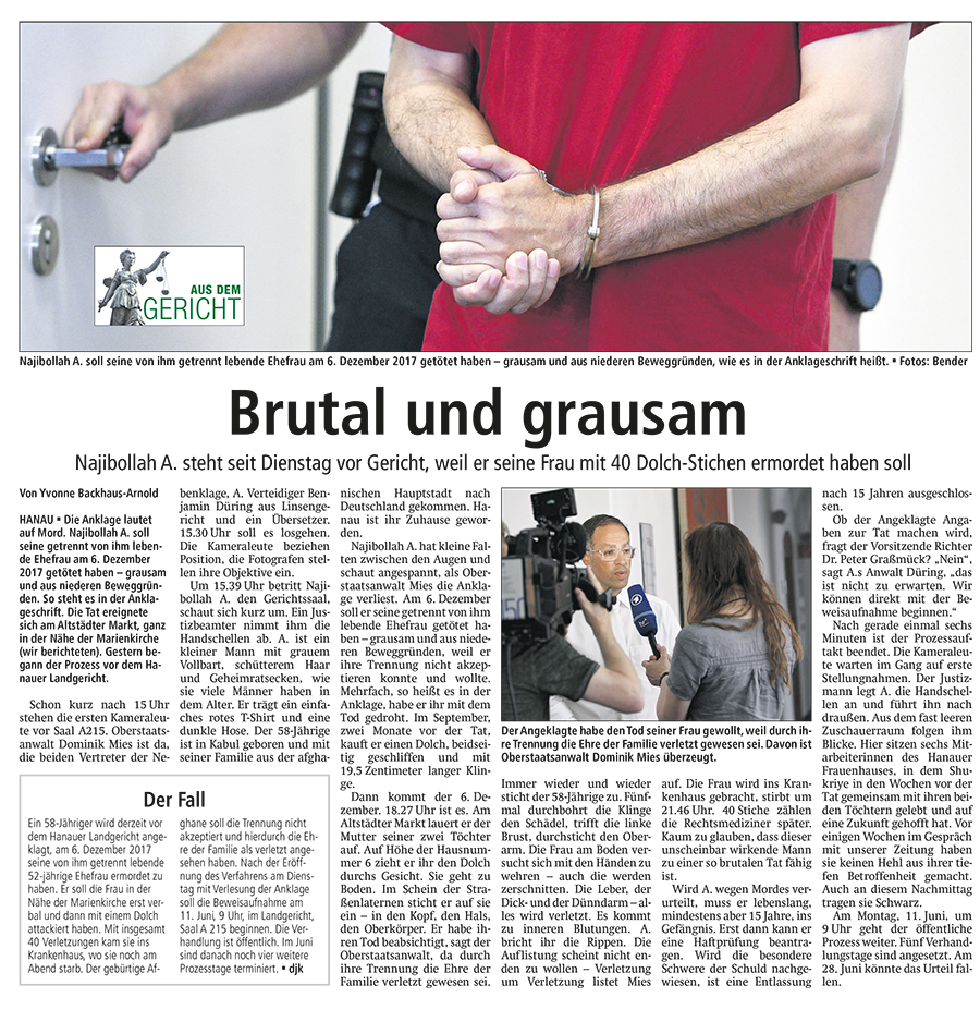30.05.2018 HANAUER ANZEIGER Prozessbeginn